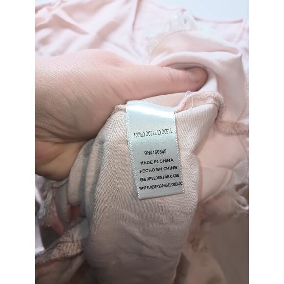 Love 8 Raw Hem Pop Over Tunic Top Women Light Pink Size Large Boho Fairy - Picture 3 of 4